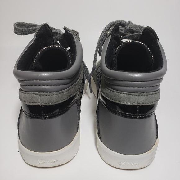 Calvin Klein Gray & Silver High Top Sneakers Sz 7 - Picture 5 of 6